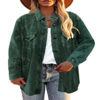 Dokotoo ženski zeleni dugi rukav niz kaputi sa džepovima veličine x-velikih 16-18