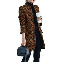 Ikevan ženska elegantna odjeća casual rever ogrlica Tweed labavi kapute jakne s višeboja 4