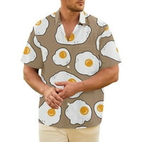 Muški gumb s kratkim rukavima dolje majice Havajski casual festival hrane PrintIDprinted majica na plaži Ljetni obični fit top 4xl