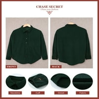 Chase Secret Corduroy majice za žensku jaknu Casut Casut Dugme Down dugih rukava preveliki vrhovi plus veličina