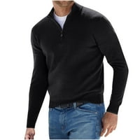 Muški moderski vuneni džemper stand up COLLAR-u čvrsti dugi rukavi pleteni puloveri Osnovna dukserica