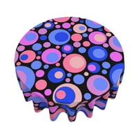 60 okrugli stolnjak, psihodelic plavi krugovi rundi uzorak za pranje pereesterske stolne krpe, vodootporni