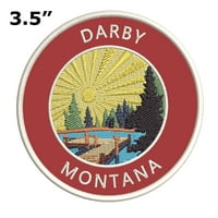 Lake Dock - Darby - Montana 3,5 Vezerani patch gvožđe ili šivaju ukrasne zakrpe za vez - prirodne životinje Wolves Camping Planinarske staze - Grb značke - Novelty Apply