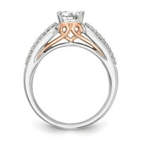 Čvrsti zlatni i ružinski zlatni dijamant sa CZ CZ COBIC Zirconia Center Stone Pink Sapphire Diamond