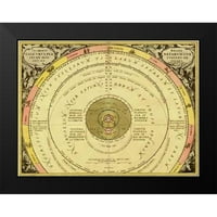 Cellarius, Andreas Black Moderni uokvireni muzej umjetnički print pod nazivom - Karte nebesa: Tychonis Brahe Calculus Planetamaps