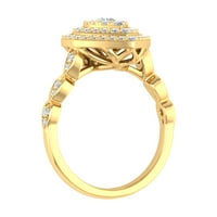 Karatni kanal u obliku dijamantnog prstena u 14k žuto zlato