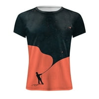 Muške košulje Moda Summer Decline Majica 3D Printing Uzorak kratkih rukava narančasta S-6XL