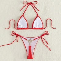 Žene Halter bikini set V Ret Rectless Top Mid Žene plivanja grudnjaka Plus size za kupanje za žene sa