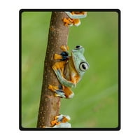 Cadecor Frog pokrivač runo baca pokrivač za sofu ili krevet