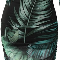 Haljine za ženske usjeve Top kratka suknja set sa tropskim printom Sheer Mesh Bodycon duga haljina