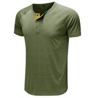Advoicd Muške majice s dugim rukavima za muškarce muške casual modne gornje košulje okrugli vrat sa bluzom gumba Čvrsta raglan muška grafička majica