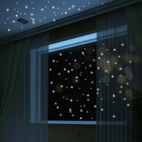Heiheiup Dots Star Soba Dekor naljepnice Zvjezdani tamni Moon Kids Sky Sky Wall Glow i u domaćem ukrasu