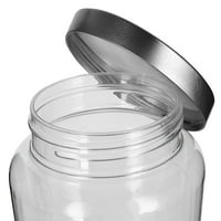 Očistite OZ konusnu kućnu ljubimcu Plastična velika puštanja za ponovno punjenje sa srebrnim metalnim poklopcima - + naljepnice