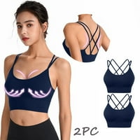 Žene Krsten Back Sport Bras podstavljen Strappy Criss Cross Osvrčen grudnjaci za jogu vježbu Fitness