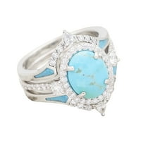 Sterling srebrni prirodni dragi kamenje Dijamantni set prsten jednostavan modni nakit Popularni dodaci