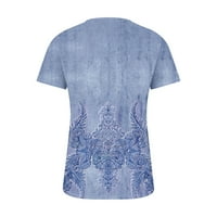 Drindf Ljetne košulje za žene Trendy Split V izrez Tunic T-majice Labavi fit kratki rukav bluza Elegantni