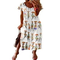 Colisha Dame Bohemian Summer Sandress kaftan scoop vrat tunika Tuc hawaiian tiskane maxi haljine
