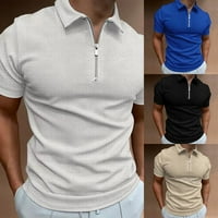Muškarci Zip ovratnik modna casual golf čvrsta osnovna tanka majica The Tee Pulover vrhovi