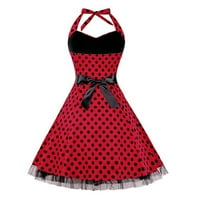 Ženske haljine za zabavu Elegantna haljaka Hepburn Style Midi haljine cvjetni print polka dot 50s ljuljačka haljina