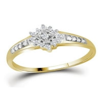 Dijamantna princeza 10k žuto zlato crna boja Poboljšani dijamantni ženski vitak bajpaste prsten CTTW