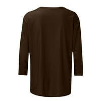 Košulje za rukav za žene Ležerne prilike ljetne bluze Crewneck Solid Color Loot Fit Pulover