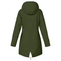 Kišne jakne za žene vodootporna čvrsta jakna za kišu na otvorenom plus veličina vodootporna kapuljača vjetra labava kaput vojska zelena xl