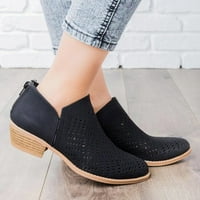 DMQupv ženske čizme i čizme veličine izdubljene cipele za žene niske potpetice modne ženske čizme za