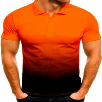 WRCNOTE MENS LEAL vrat Kratki rukav T majice Comfy Golf dugme Henley majica Gradijent boja Majica