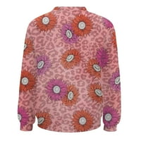 Duks za žene Trendy Suncokret Print Dugi rukav pulover Duksel Casual Loose Hoodie Top