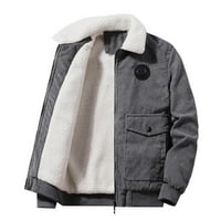 Advoicd jakne za muškarce muške jakne muške zimske tanke plišane čvrste prorezne džepne jakne okreću