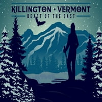 Killington, Vermont, zvijer istoka, skijaša i planina