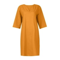 Haljine za žene Ženska smjena Dužina lakta puna V-izrez Dužina koljena osvježavajuća klirenska haljina