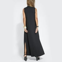 Clearance YoHome Ljetne haljine Žene V vrat Pleased prorez Ležerne haljine Black XL