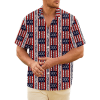 4. jula muške havajske majice USA Nacionalna majica zastava Grafička majica COLLAR Dnevno kratki rukav