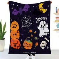 Halloween Dekorativni pokrivač-Halloween bundeve sa sportskim stablom Spider web horor tema pokrivač