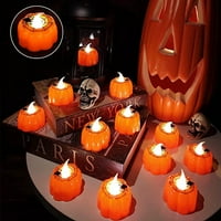 Staryany Halloween 3D bundeve bez plamene svijeće, realistične LED svijeće svjetlo, toplo bijelo svjetlo za čaj za poklopac za Halloween Dekoracije za zabavu