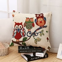 Owl Dvostruki pamučni jastuk pokriva kauč kauč kauče za jastuke pamučni posteljina jastuka ukrasni jastuci