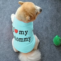 Sarkoyar Lovely Volim svog oca mama malog psa Puppy PET pamučni odjeća bez rukava bez rukava