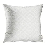Bijela geometrijska ukrasa sa cvijećem Vintage uzorak s Grunge Bež apstraktni jastuk za jastuk