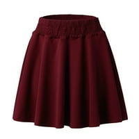 Outfmvch Crvena haljina Klasična dnevna elegantna casual čvrsta suknja Pleased struk dizajn mini suknja