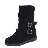 Uhndy Women Boots zimski kaiš kaiš Chunky Heels Slip na retro ženskim cipelama obuće