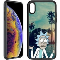 Kompatibilan sa iPhone iPhone XS futrolom MATTE Hard Back & Soft Edge -rick i Morty 6YN828