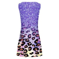 Ženske haljine plus size bez rukava CREW CALESTE Ležerne ljetne leopard Colorblock haljina labava opremljena