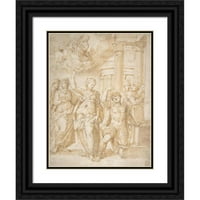 Bartolomeo Neroni Black Ornate Wood Framed Double Matted Museum Art Print pod nazivom - Sibil najavljujući