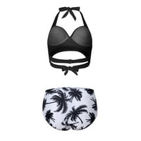 Tking Fashion Womens Srubovi Retro okuplja Bikini Novi kupaći kostim Retro svjež ljetni kupaći kupaći