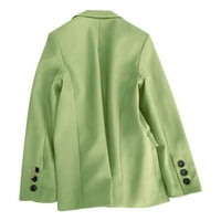 Olyvenn Business Womens Blazer Radna kancelarija Jakna Ženska modna duga rukava Ležerne prilike svesti svestran dugi otvoreni kaput zeleni 8