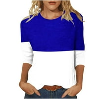 Ženski rukav dressy casual osnovne majice Crewneck Trendy tiskani Comfy Tunic Tee vrhovi bluze jesen