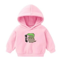 Duks za djevojke Dječaci zimski dječji duksevi Hoody Kids Dino crtani pulover Outerwear Pink 3- godina