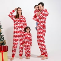 XMAS PJS za parove i djecu za spavanje za spavanje Christmas Elk Snowflake Print Romper Family Roditelj-dijete