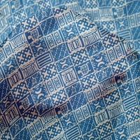 Onuone svilena tabby srednja plava tkanina Geometrijska afrička tkanina za šivanje tiskane plovidbene
